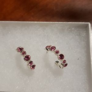 🌞 Pink and silver earrings